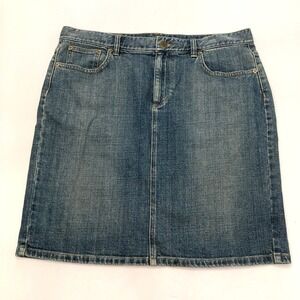 Lauren‎ Jeans Co Ralph Lauren Skirt Womens 14P Petite Blue Denim Mini Straight